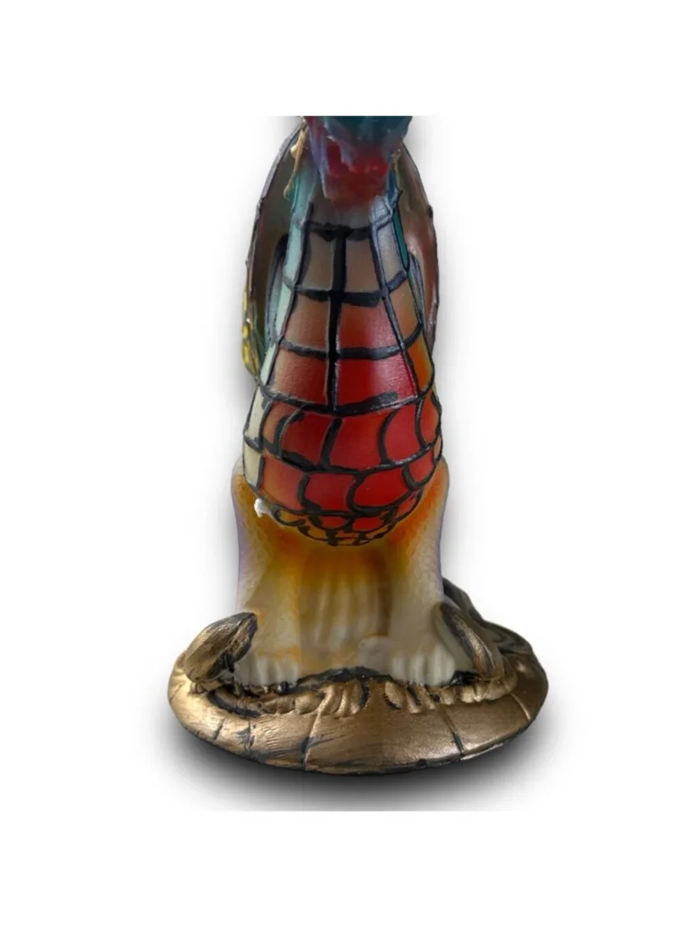 Hand-Painted Multicolor Dragon Lamp Figurine - 10